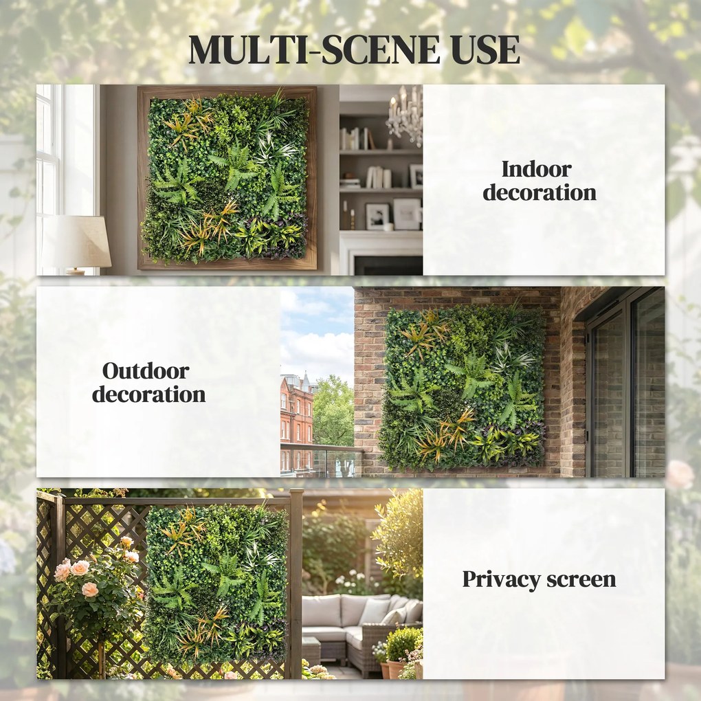 Outsunny pokrycie roślinne, ekranowanie, płot z liści, kratka, żywopłoty, liście, żywe rośliny | Aosom PL
