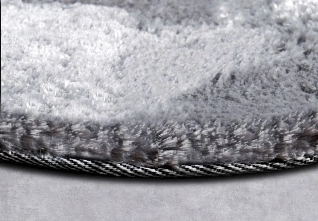 Dywan Cosy Shaggy Szary Elle Decoration Koło – miękki, wysoki włos 200 cm x 200 cm Certyfikat Oeko-Tex