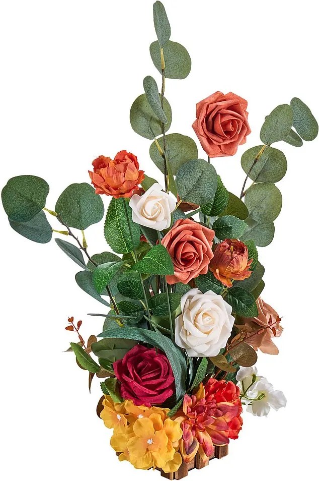 Samonośna Kompozycja Kwiatowa SucceBuy Sztuczna, Zestaw 4 szt., Sztuczne Kwiaty do Dekoracji Przejścia Ślubnego, Centralnego Stołu, 45x25x25 cm