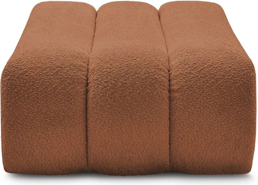 Pomarańczowy podnóżek z materiału bouclé Azra – Bobochic Paris