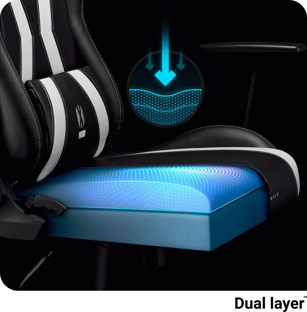 Fotel gamingowy Diablo X-Horn 2.0 Normal Size, czarno-biały