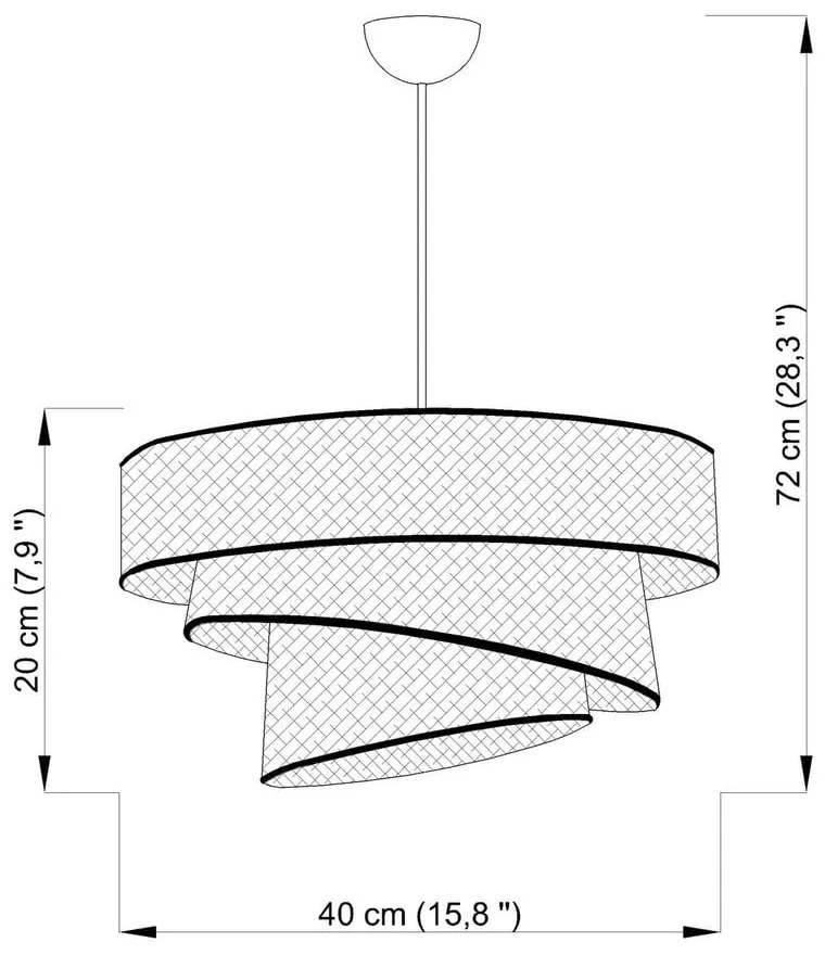 Lampa wisząca w biało-złotym kolorze z tekstylnym kloszem ø 40 cm Couper – Opviq lights