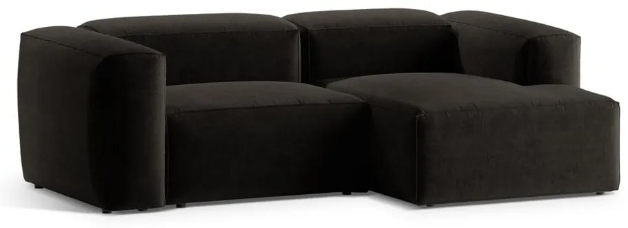 Czarny narożnik (prawostronny/z szezlongiem) Bergamo – Cosmopolitan Design
