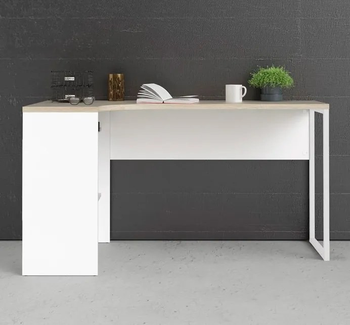 Biurko narożne Function 118 biały/dąb sonoma