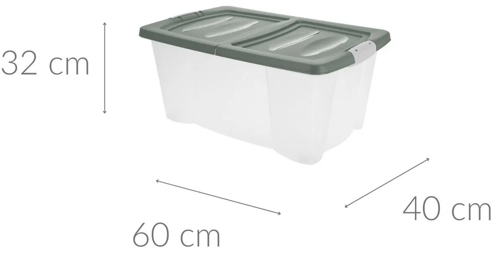 Pojemnik na kółkach, zamykany, 45 l