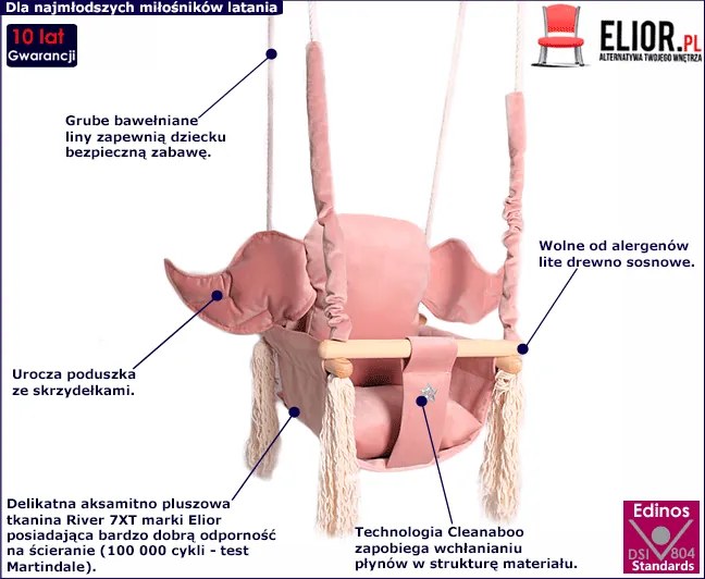 Różowa huśtawka dla dziewczynki S9-K89