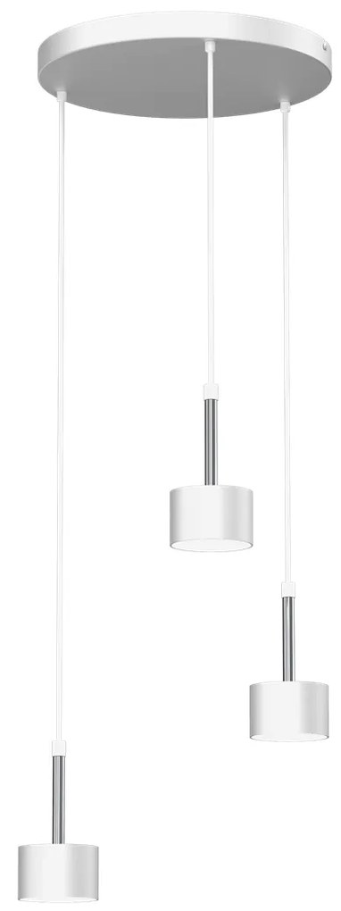 Lampa wisząca ARENA WHITE/SILVER 3xGX53, biała, na kole potrójna