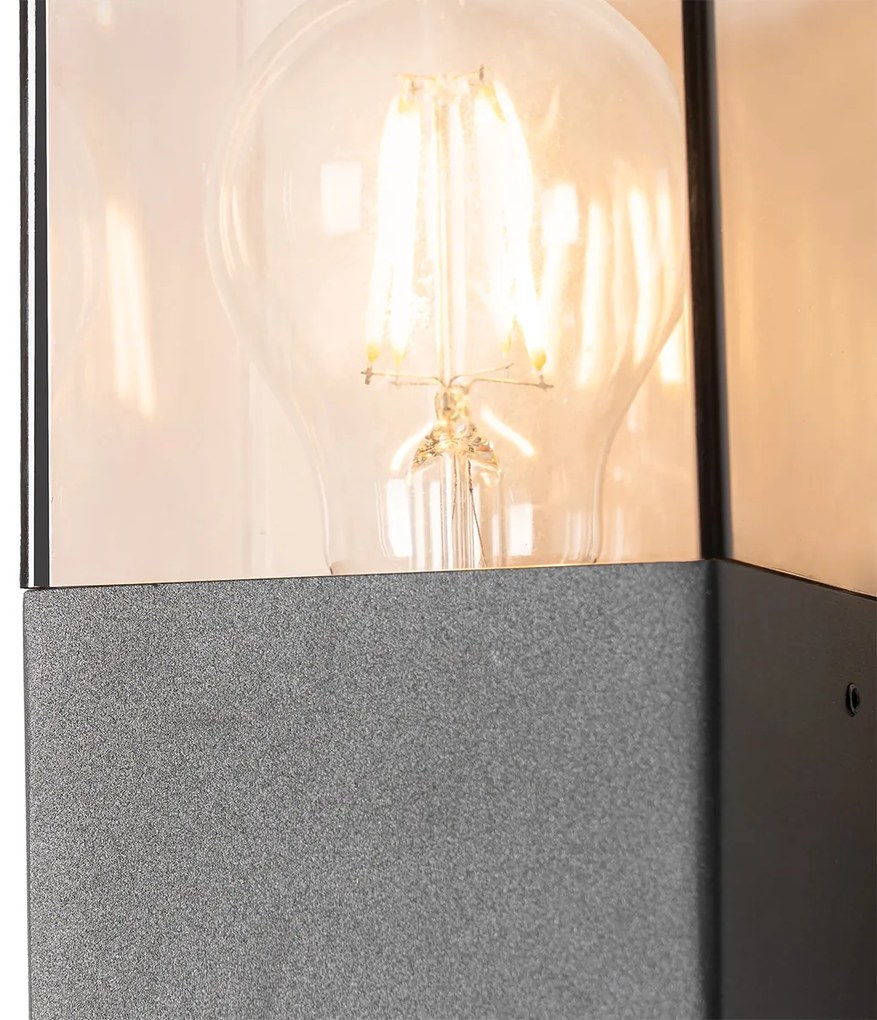 Zewnetrzna Lampa ścienna zewnętrzna ciemnoszara z czujnikiem ruchu IP44 - Denmark Nowoczesny Oswietlenie zewnetrzne