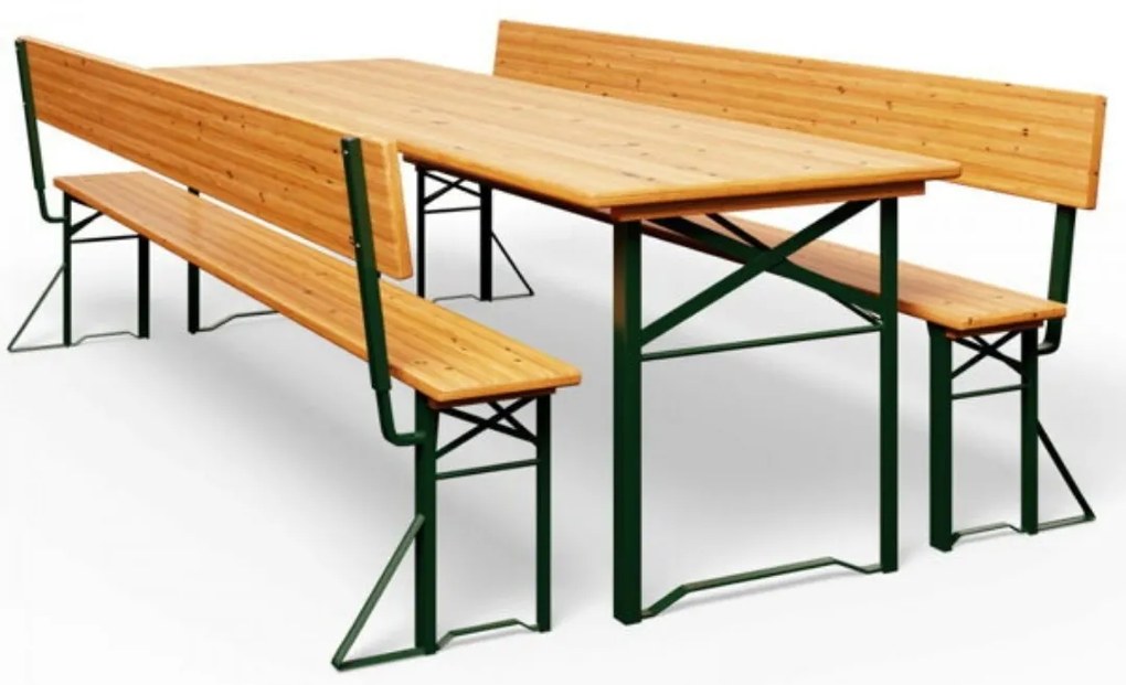 Zestaw piwny PRAKTIK z oparciami, 170cm, brązowa Jurhan