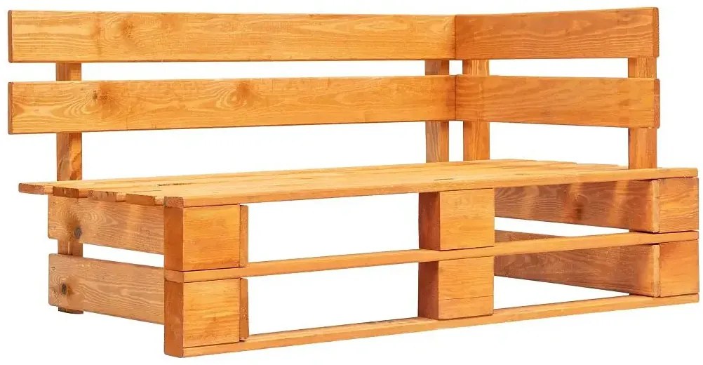 Brązowa ławka ogrodowa z palet - Olefix 3X