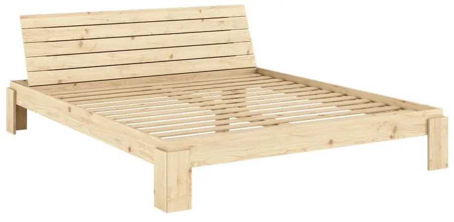 Łóżko dwuosobowe z litego drewna sosnowego ze stelażem 180x200 cm w naturalnym kolorze Layers – Karup Design
