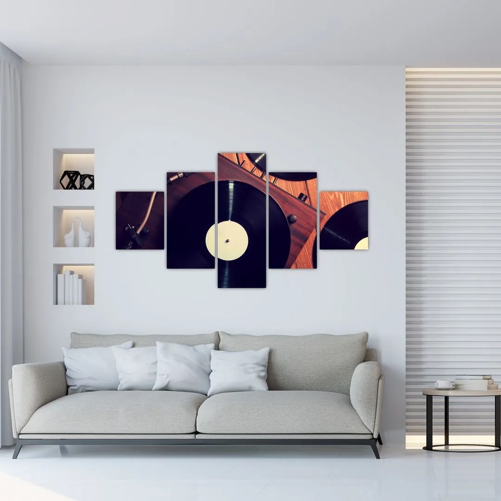 Obraz płyt gramofonowych (125x70 cm)