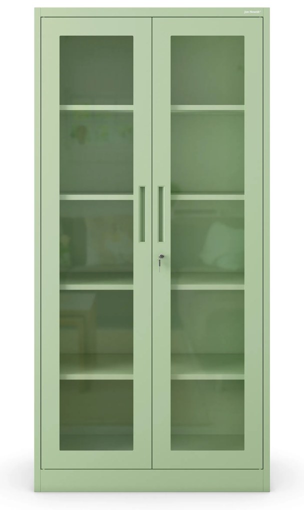 Szklana witryna AMELIA, 900 x 1850 x 400 mm, Fresh Style: pastelowy zielony