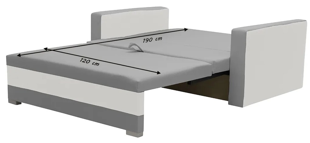 Sofa kanapa 2 os z funkcją spania ASTO1 Czarny/Srebrny