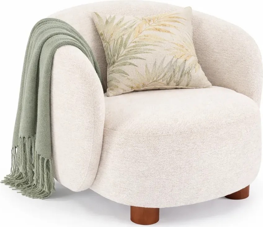 Kremowy fotel wypoczynkowy okragły M4-M17