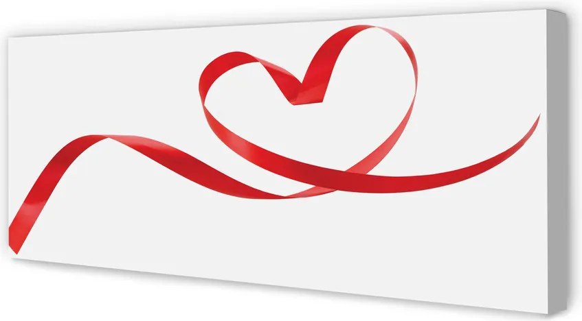 Obraz canvas na ścianę Serce z Czerwoną Wstążką