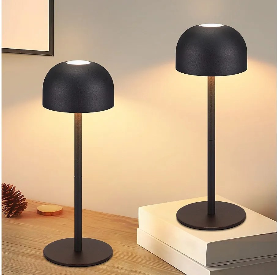 NETTLIFE 2 sztuki bezprzewodowych lamp stołowych LED: ściemnialna lampa stołowa dotykowa z 3 temperaturami barwowymi i portem USB