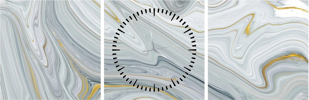 Obraz - Abstrakcja (z zegarem) (90x30 cm)