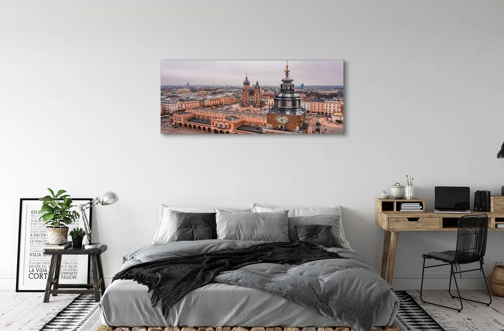 Obraz na płótnie Zimowa Panorama Krakowskich Kościołów