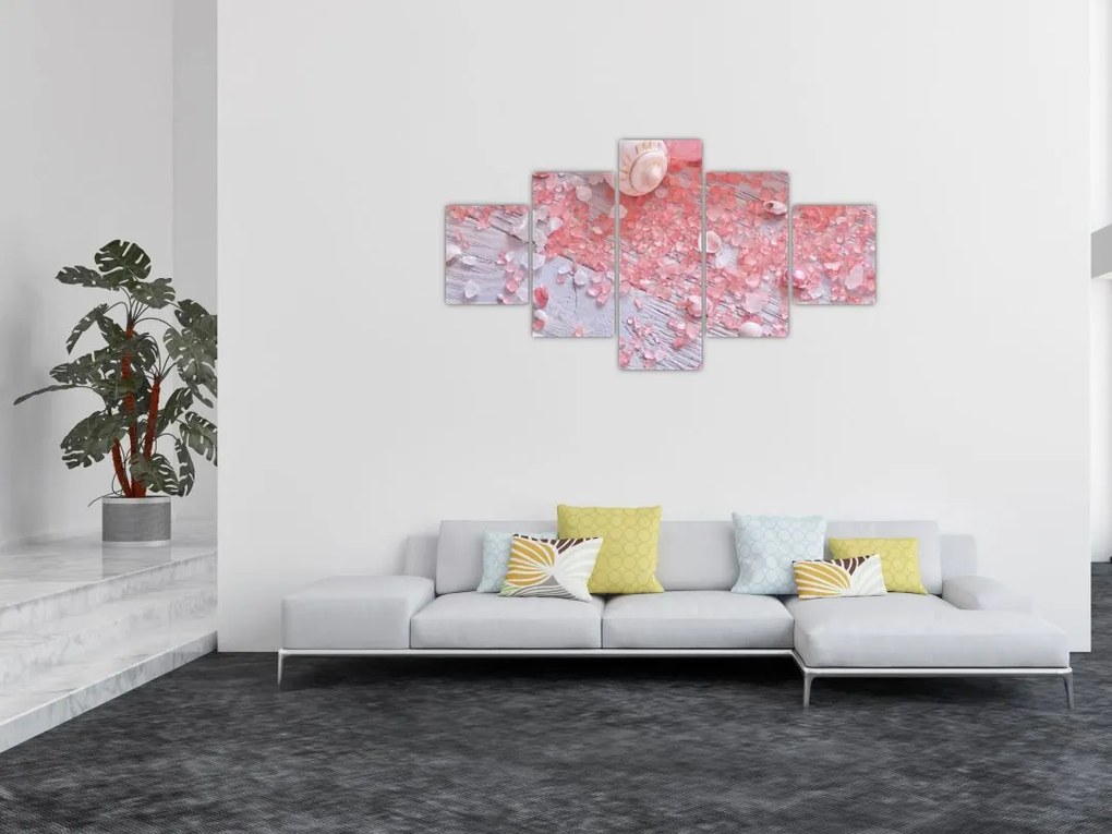 Obraz - Nadmorska atmosfera w różowych odcieniach (125x70 cm)