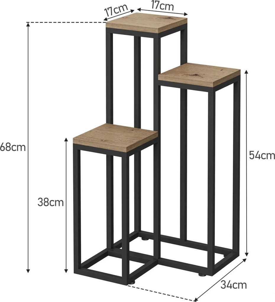 Potrójny stojak na kwiaty dąb artisan R7-G29