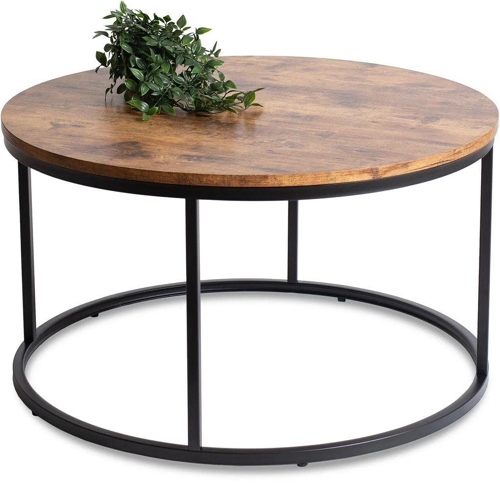 Stolik Kawowy TIM MAX 80 cm Dąb Rustykalny Nowoczesny Loft