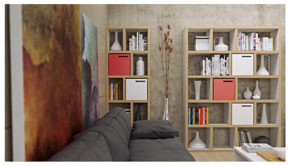 Biało-naturalny regał 150x198 cm Berlin – TemaHome