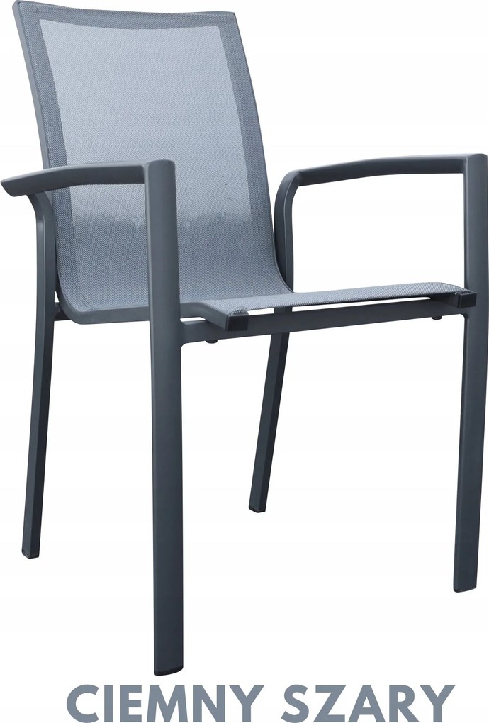 Krzesło ogrodowe aluminiowe beżowe 56x65x88 cm komfortowe wytrzymałe