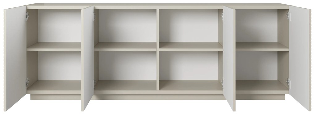 Komoda Asha 200 cm czterodrzwiowa na cokole - kaszmir