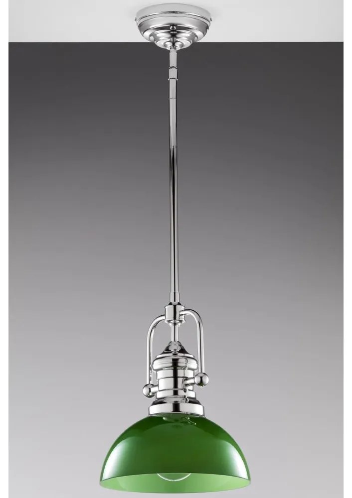 Jupiter 2071 - Żyrandol na pręcie PLATINO 1xE27/15W/230V zielony/błyszczący chrom