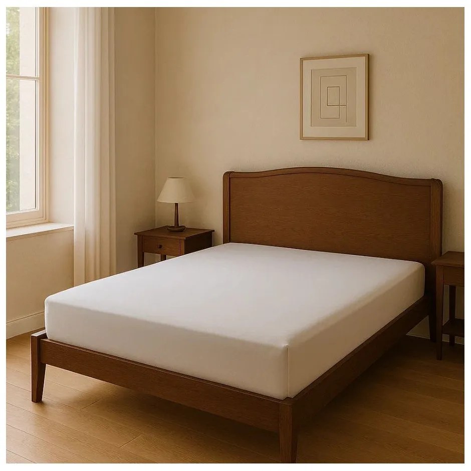 Białe prześcieradło z bawełny renforcé z gumką 200x180 cm Ranforce – Mila Home Luxury
