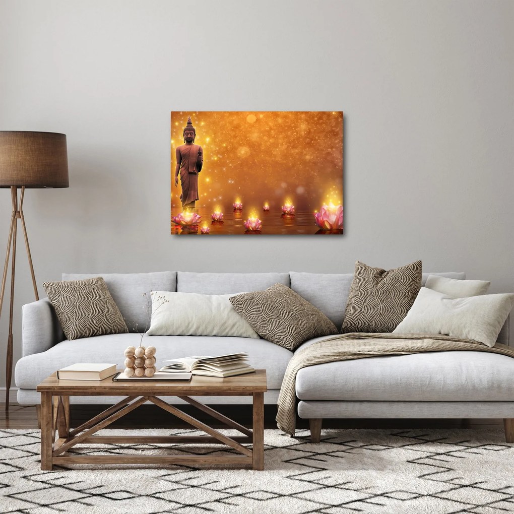 Obraz - Budda w złotym blasku (70x50 cm)