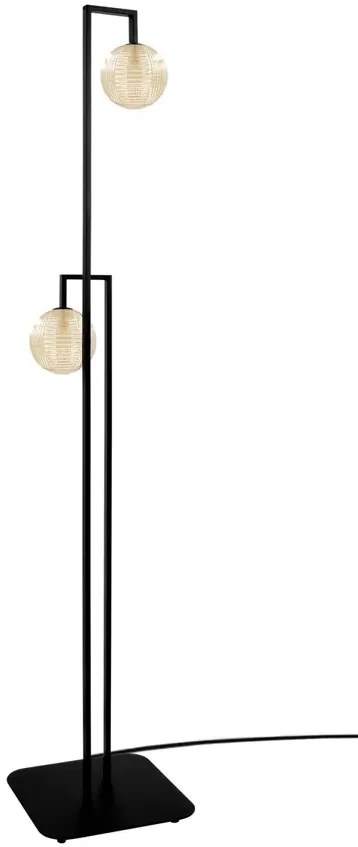 Lampa podłogowa czarno-beżowa L6-W93