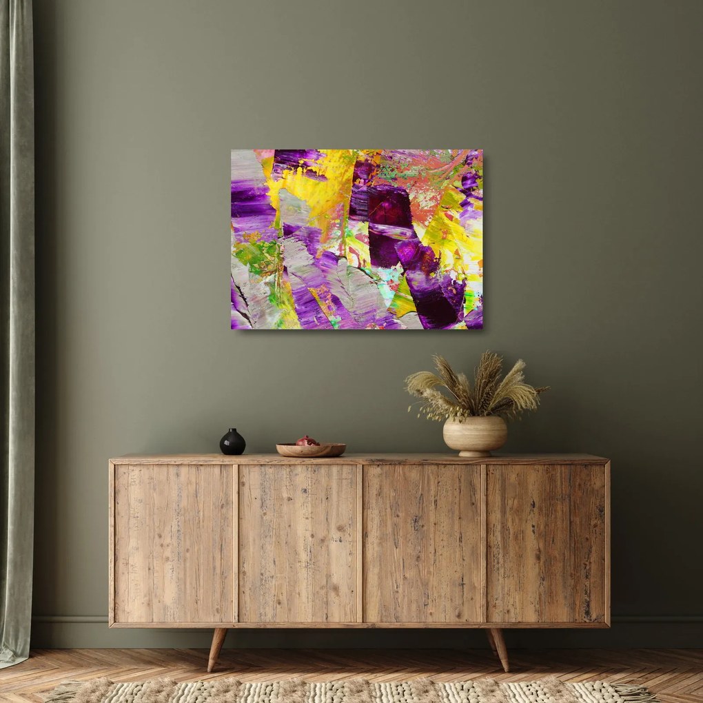 Obraz na szkle abstrakcji - malarstwo (70x50 cm)
