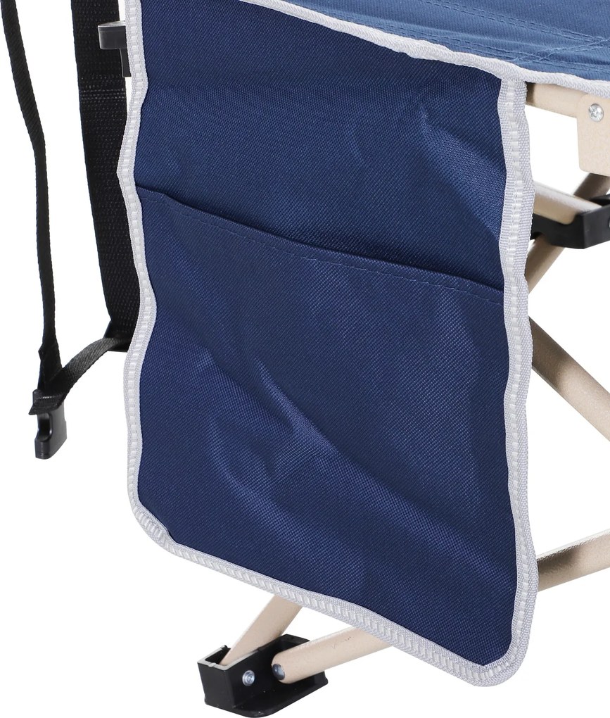 Outsunny Łóżko polowe składane leżanka kempingowa niebieska 190x68x52cm | Aosom PL