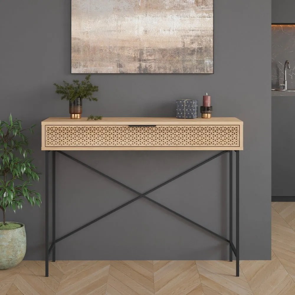 Konsola w dekorze dębu 35.5x110 cm Ecrin – Marckeric