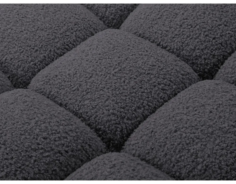 Antracytowy narożnik modułowy z materiału bouclé (prawostronny) Bellis – Micadoni Home
