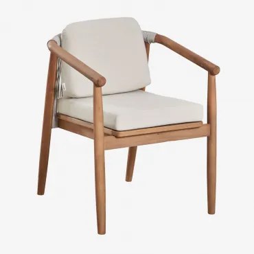 Zestaw 2 Krzeseł Ogrodowych Aderyn Z Podłokietnikami Z Drewna Eukaliptusowego Eucalyptus Brown - Sklum