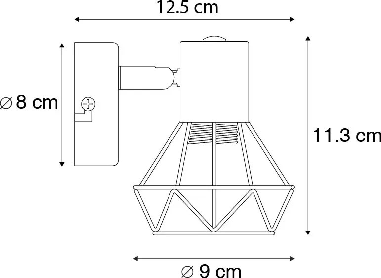 Inteligentny reflektor czarny obrotowy i pochylony w komplecie z Wi-Fi P45 - Mosh