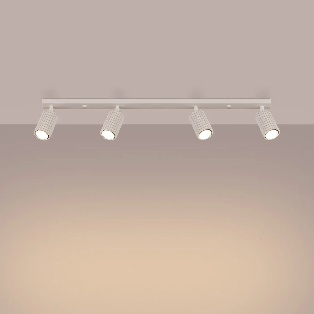 Listwa oświetleniowa 4-punktowa KARBON 4L beżowa ryflowana SOLLUX  LIGHTING