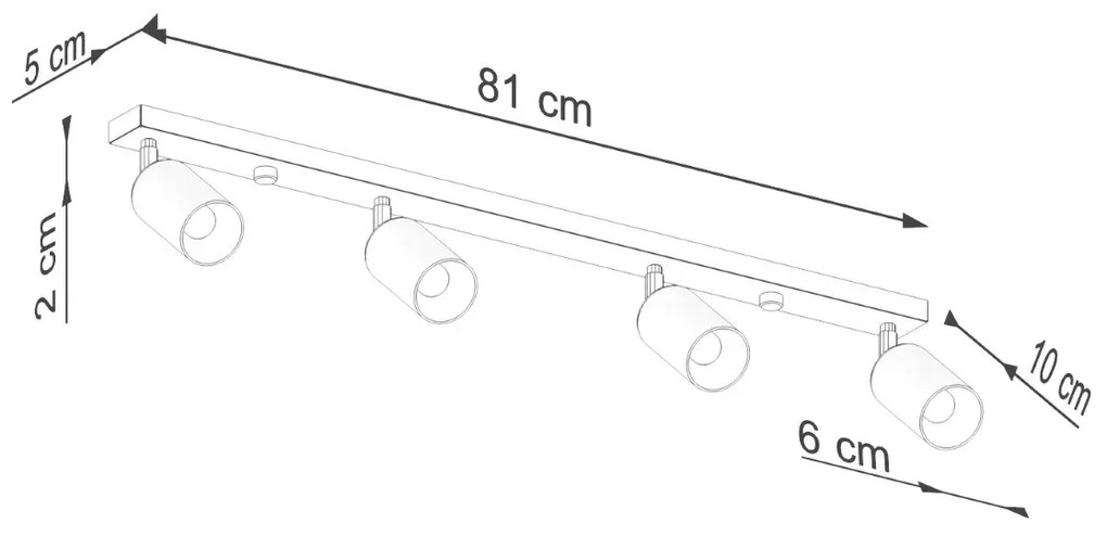 Listwa oświetleniowa WINX 4L czarna/chrom SOLLUX  LIGHTING