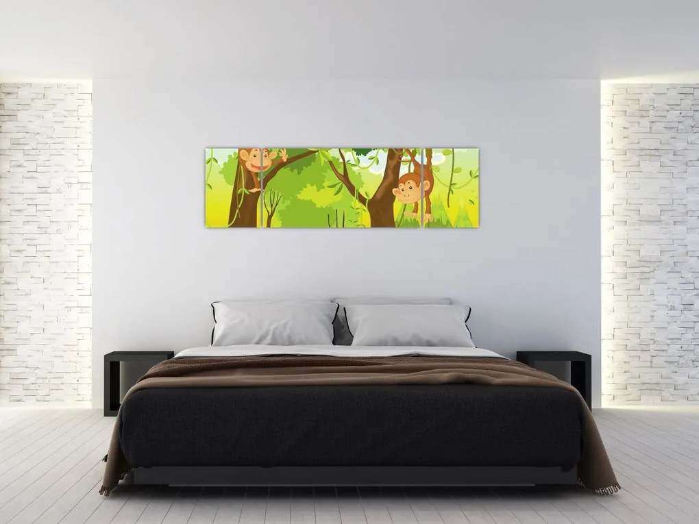 Obraz - Małpy (170x50 cm)