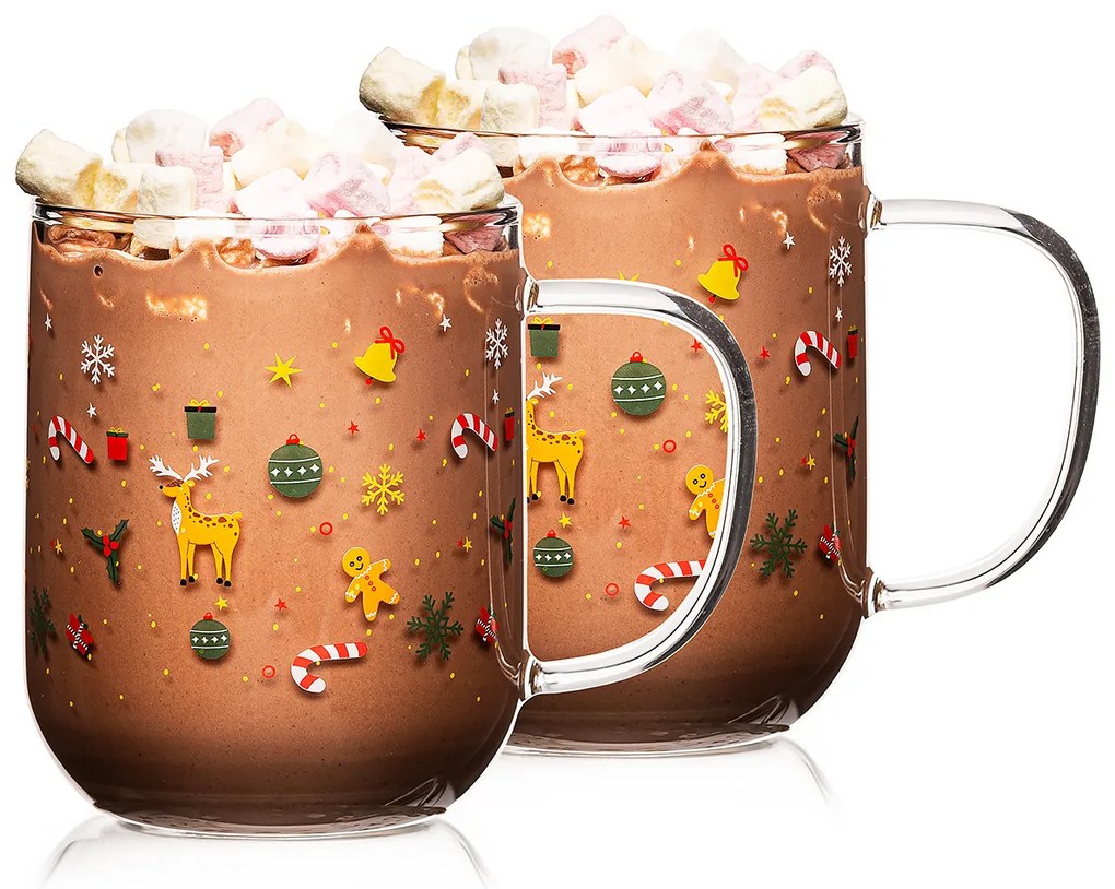 4Home Kubek szklany Hot&Cool Christmas 350 ml, 2 szt.