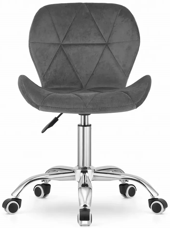 Pikowane ciemnoszare biurowe welurowe obrotowe krzesło N3-A83