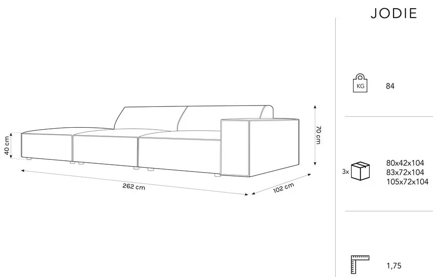 Beżowy narożnik (lewostronny) z materiału bouclé Jodie – Micadoni Home