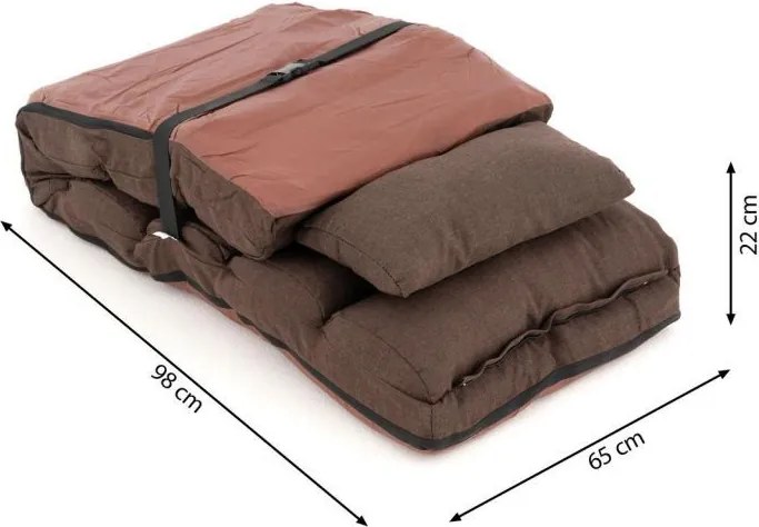 Leżak regulowany, brązowy