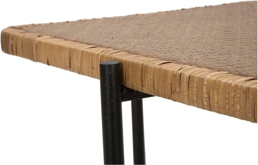 Czarno-naturalny rattanowy stolik 55x75 cm Cebu – Mauro Ferretti