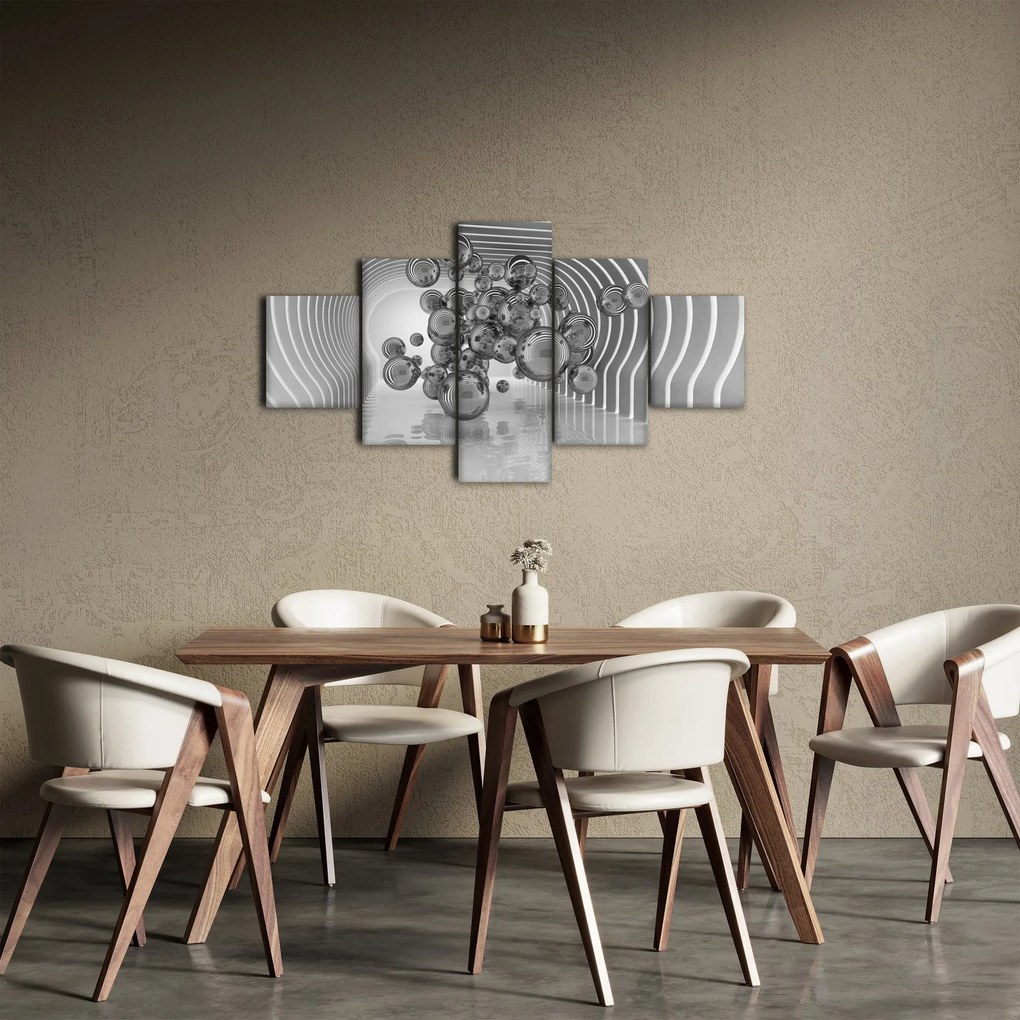 Obraz - Czarno-białe bąbelki (125x70 cm)
