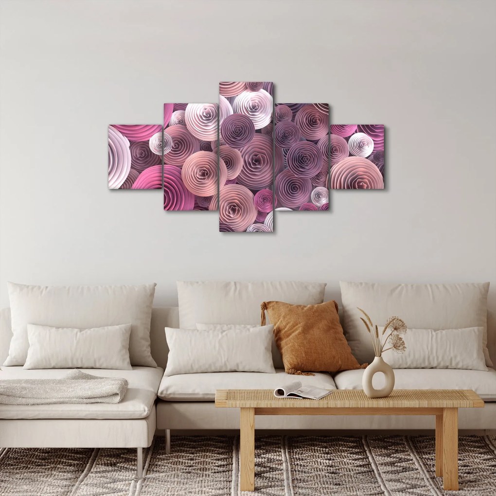 Abstrakcyjny obraz kwiatów róży (125x70 cm)