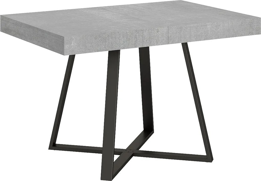 Stół rozkładany 120/204x80 cm Abbraccio cementu nogi antracytowe